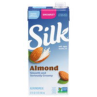 Silk Almondmilk, Unsweet, Almond, 32 Fluid ounce