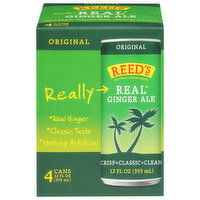 Reed's Ginger Ale, Original, Real, 4 Each