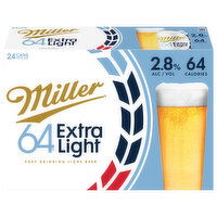 Miller 64 Beer, Extra Light, 24 Each