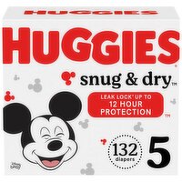 Huggies Snug & Dry Diapers, Disney Baby, 5 (Over 27 lb), Huge Value, 132 Each