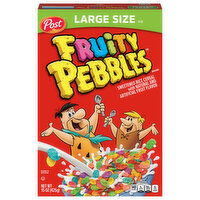 Fruity Pebbles Cereal, Fruit Flavor, Large Size, 15 Ounce