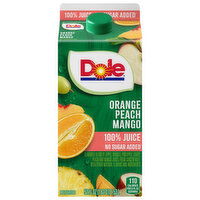 Dole 100% Juice, Orange Peach Mango, No Sugar Added, 52 Fluid ounce