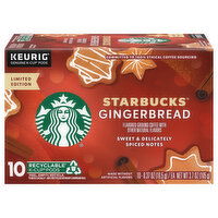 Starbucks Coffee, Ground, Gingerbread, K-Cup Pods, 10 Each