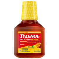 Tylenol Cold + Flu Severe, Day, Warming Honey Lemon Flavor, for Adults, 8 Fluid ounce