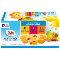 Dole Fruit Cups, No Sugar Added, Variety Pack, 12 Each