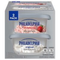 Philadelphia Cream Cheese Spread, Strawberry/Original, 2 Pack, 2 Each