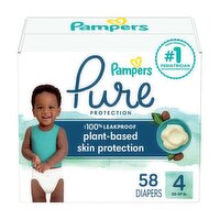 Pampers Pure Protection Pampers Pure Protection Diapers, Size 4, 58 Count, 58 Each