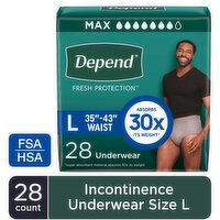 Depend Fresh Protection Incontinence Underwear for Men, Maximum Absorbency, 28 Each