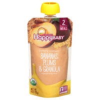Happy Baby Organic Stage 2 (6+ Months) Bananas, Plums & Granola Stage 2 Baby Food, 4 Ounce