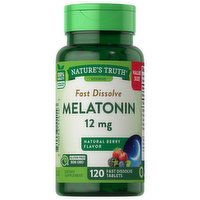 Nature's Truth Melatonin, 12 mg, Fast Dissolve Tablets, Natural Berry Flavor, Value Size, 120 Each