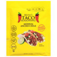 Mateo's Taco Seasoning, Ancho Chile, Medium, 1 Ounce