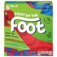 Fruit by the Foot Berry Tie-Dye/Strawberry Tie-Dye/Blue Raspberry Tie-Dye Fruit Flavored Snacks Variety Pack, 6 Each