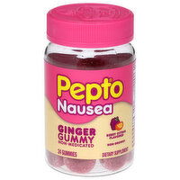 Pepto Ginger Gummy Non-Medicated Berry Citrus Flavored Nausea, 24 Each
