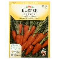 Burpee Seeds, Carrot, Short 'N Sweet, 2 Gram