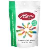 Albanese World's Best Gummi Worms, Sour 12 Flavor, Mini, 8 Ounce