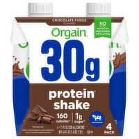 Orgain Chocolate Fudge Flavored Protein Shake, 4 Each