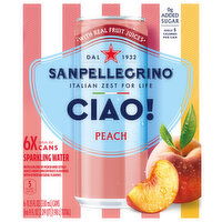 Sanpellegrino Ciao! Peach Sparkling Water, 6 Each