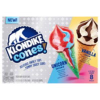 Klondike Cones! Dairy Dessert Cones, Frozen, Unicorn Dreamin'/Vanilla Chillin', 8 Each