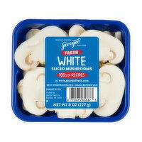 Giorgio Fresh White Sliced Mushrooms, 8 Ounce