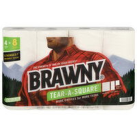 Brawny Tear-A-Square 2-Ply Double Rolls Paper Towels, 4 Each