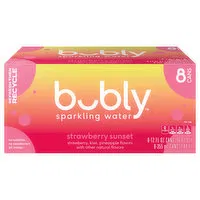 Bubly Sparkling Water, Strawberry Sunset, 8 Each