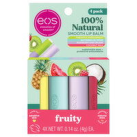 EOS 100% Natural Smooth Lip Balm, 4 Each