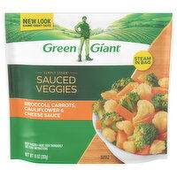 Green Giant Simply Steam Broccoli Carrots Cauliflower & Cheese Sauce Sauced Veggies, 10 Ounce
