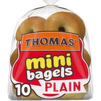 Thomas' Plain Pre-sliced Mini Bagels, 10 count, 15 oz, 10 Each