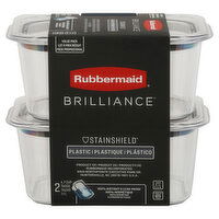 Rubbermaid Brilliance Container, Plastic, Value Pack, 2 Each