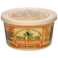 Pine River Cold Pack Cheese Food, Swiss & Almond, 7 Ounce