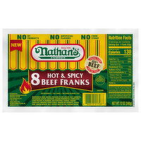 Nathan's Famous Hot & Spicy Beef Franks, 8 Each