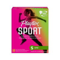 Playtex Sport Sport Sport Tampons Super Absorbency, 18 Each