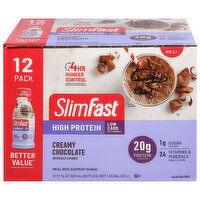 SlimFast High Protein Meal Replacement Shake, Creamy Chocolate, 12 Each