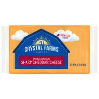 Crystal Farms Cheese, Sharp Cheddar, Wisconsin, 16 Ounce