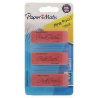 Paper Mate Pink Pearl Eraser, Large, 3 Each