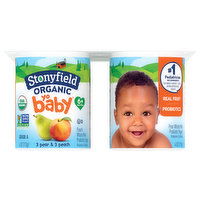 Stonyfield Organic Yo Baby Yogurt, Whole Milk, Pear & Peach, 6+ Months, 6 Each