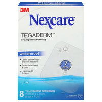 Nexcare Tegaderm Dressing, Transparent, Waterproof, 8 Each