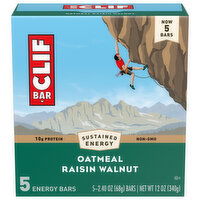 Clif Bar Energy Bars, Oatmeal Raisin Walnut, 5 Each