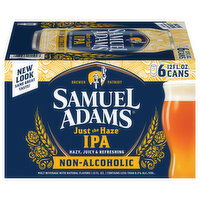 Samuel Adams Beer, IPA, Non-Alcoholic, Just the Haze, 6 Each