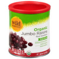 Wild Harvest Organic Raisins, Red Seedless, Jumbo, 15 Ounce