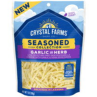 Crystal Farms Garlic & Herb Seasoned Shredded Cheese, 7 Ounce