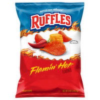 Ruffles Potato Chips, Flamin' Hot Flavored, 8 Ounce