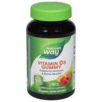 Nature's Way Vitamin D3, 50 mcg, Mixed Fruit Flavored, Gummies, 120 Each