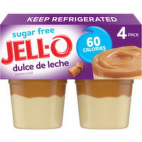 Jell-O Dulce de Leche Sugar Free Ready-to-Eat Pudding Cups Snack, 4 Each