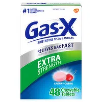 Gas-X Antigas, Extra Strength, 125 mg, Chewable Tablets, Cherry Creme, 48 Each