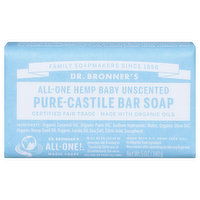 Dr. Bronner's Bar Soap, Pure-Castile, Unscented, Baby, All-One Hemp, 5 Ounce