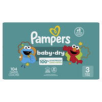 Pampers Baby Dry Pampers Baby Dry Diapers, Size 3, 16-28 lbs, 104 Count, Absorbent Disposable Diapers, 104 Each