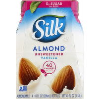 Silk Almondmilk, Unsweetened, Vanilla, 4 Each