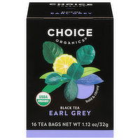 Choice Organics Black Tea, Earl Grey, Tea Bags, 16 Each