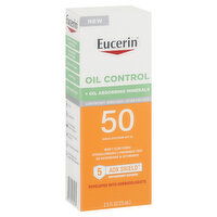 Eucerin Sunscreen Lotion, For Face, Lightweight, Oil Control, Broad Spectrum SPF 50, 2.5 Fluid ounce